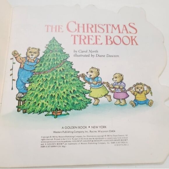 Vintage 1983 The Christmas Tree Book Bears Children's Picture Book - Picture 3 of 6